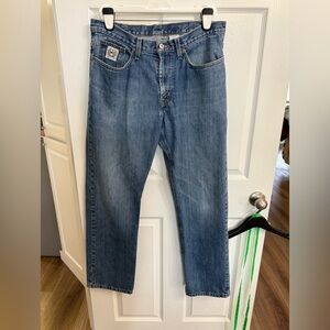 Cinch White Label Mens Jeans 35 X 32 Mid Rise Relaxed  Straight Fit Stonewash